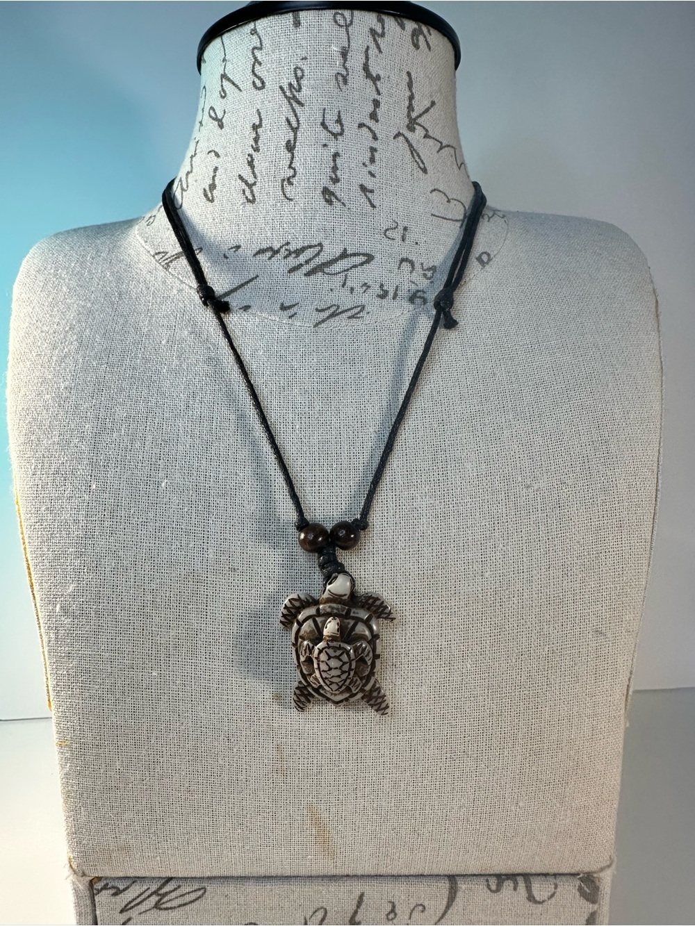 Turtle Pendant Necklace in Brown and Silver Tones